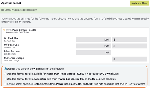 Apply Bill Format - Energy Cap 
