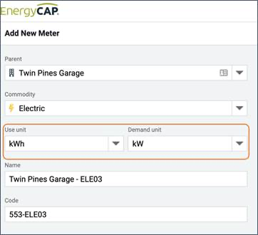 Add New Meter - Energy Cap
